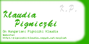 klaudia pigniczki business card